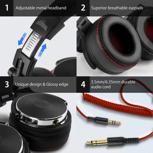 Oneodio Wired Professional Studio Pro DJ Headphones With Microphone Over Ear HiFi Monitor Music Headset Earphone For Phone PC